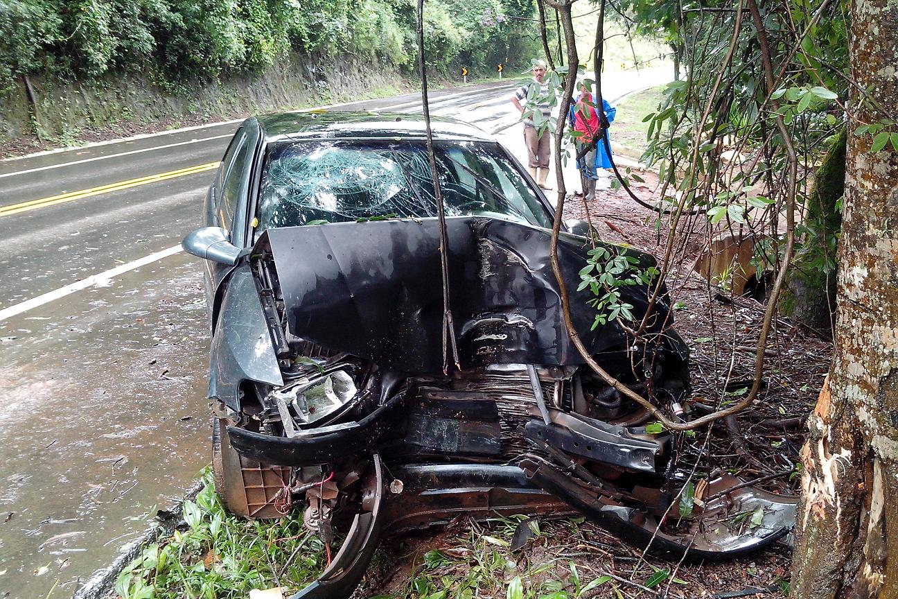 Duas pessoas ficaram feridas e foram levadas para a Santa Casa de Poços de Caldas (foto: Polícia Rodoviária Federal)